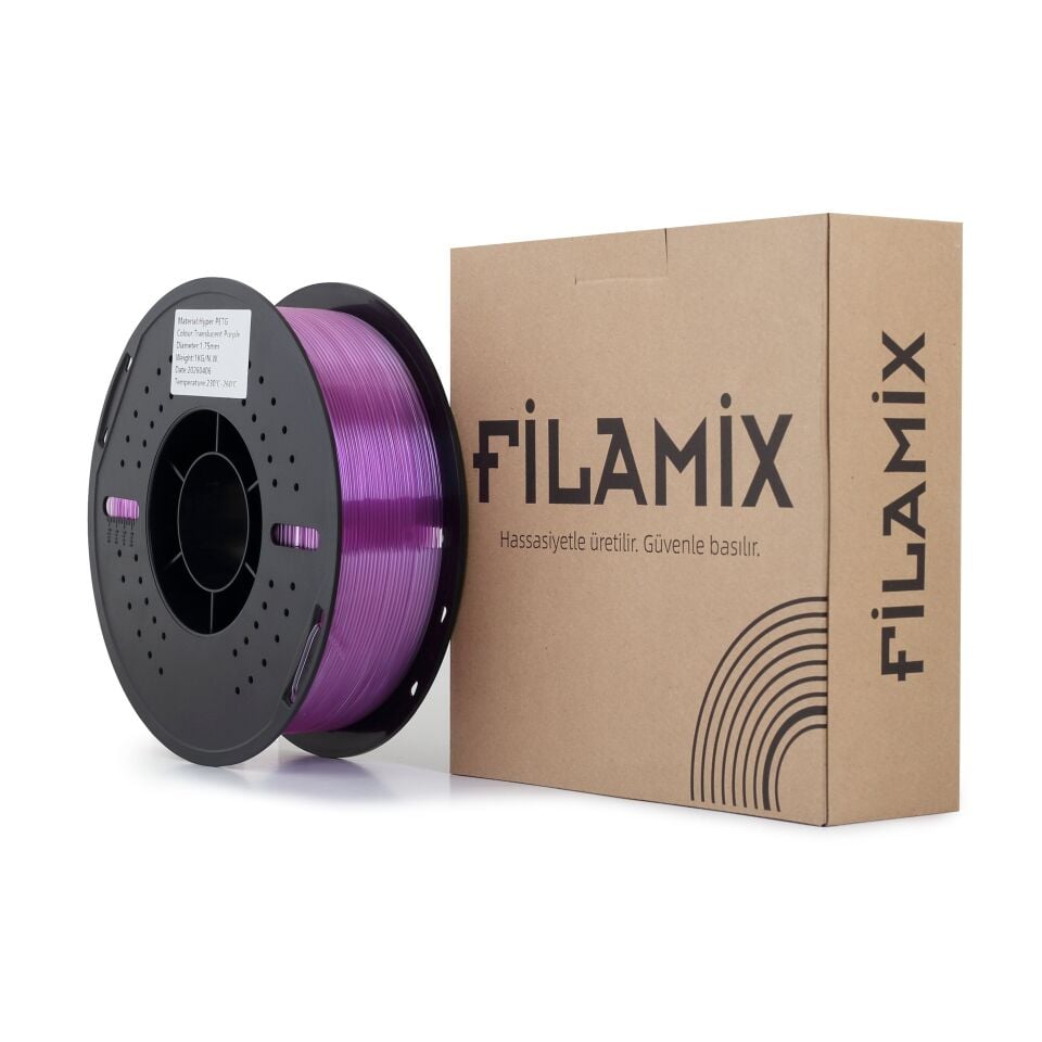 FİLAMİX Hyper PETG Yarı Saydam Mor (Translucent Purple) Filament 1,75mm 1kg - bisiparisver